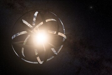 Rappresentazione artistica di una sfera di Dyson (fonte: Kevin Gill via Flickr)